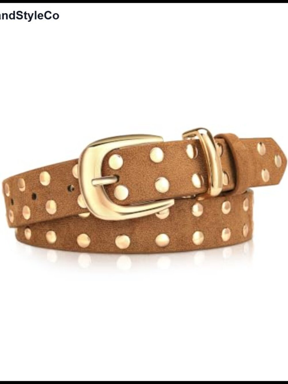 Faux Suede Leather Western Studded Belt Y2K Cowgirl